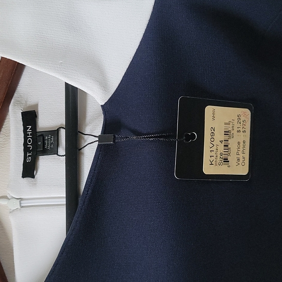 St John Blue/White Colorblock Dress - Picture 2 of 3